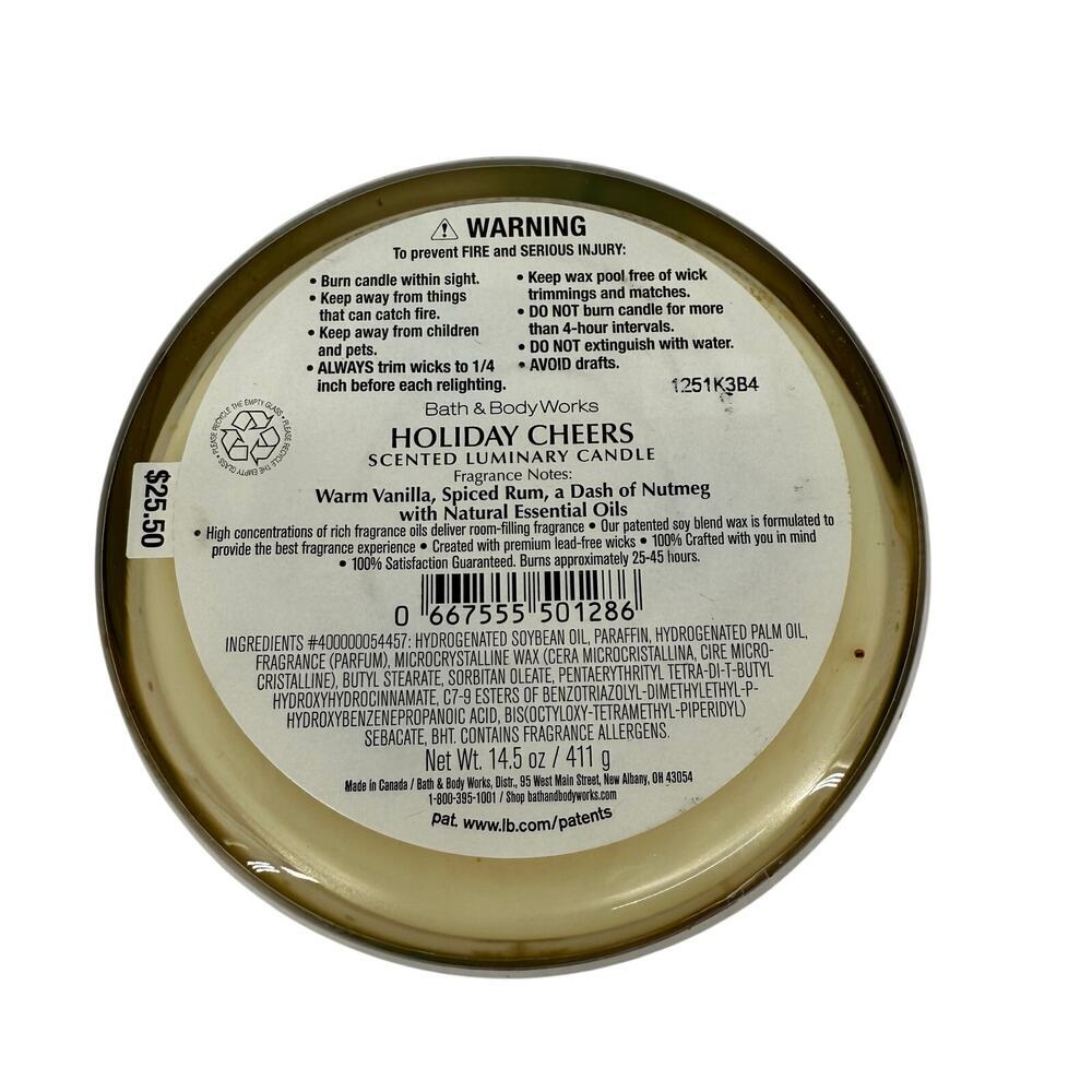 Bath & Body Works 3-Wick Candle Holiday Cheers 14.5 oz‎ - Picture 2 of 2